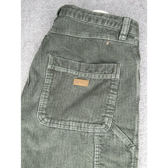 Monet Skateboard Pants Mens 28 Baggy Green Corduroy Cropped Carpenter Flaws - Picture 15 of 16